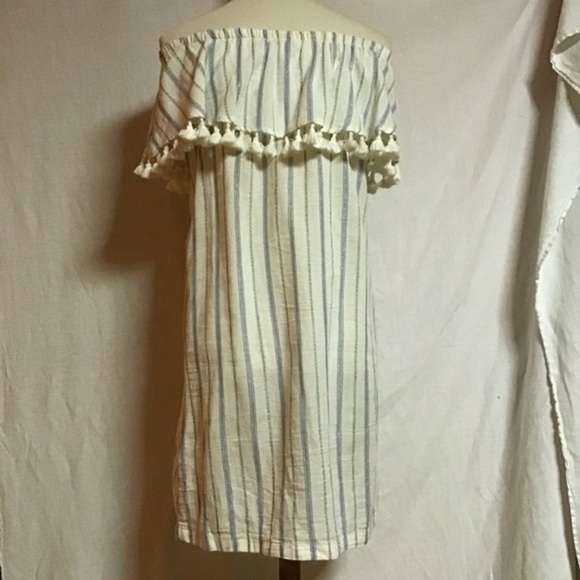 Artisan NY Boho off the shoulder glittery stripes shift dress - Picture 9 of 9